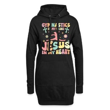 Gymnastique dans les veines Jésus dans mon coeur Groovy T - Sweat-shirt à capuche long Femme - noir - Devant