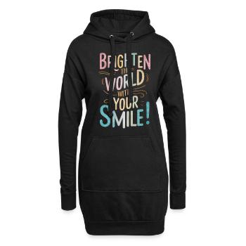 Illuminez le monde avec votre sourire - Sweat-shirt à capuche long Femme - noir - Devant