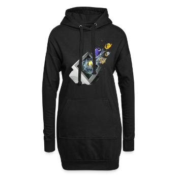 Frutiger Aero Aesthetic Tech Ordinateur Aquarium - Sweat-shirt à capuche long Femme - noir - Devant
