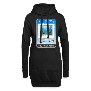 Frutiger Aero Aesthetic Tech Ordinateur Aquarium - Sweat-shirt à capuche long Femme - noir - Devant