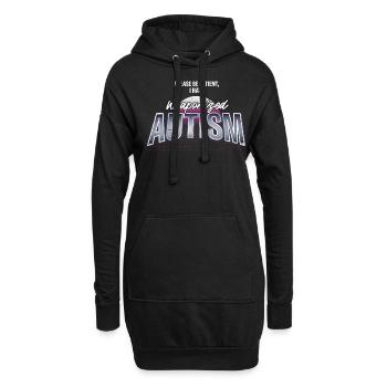 Autismus - Hoodie-Kleid - Schwarz - Vorne