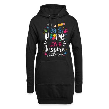 Autisme - Sweat-shirt à capuche long Femme - noir - Devant
