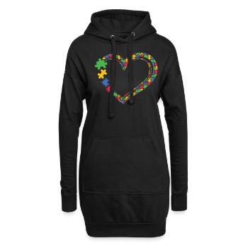 Autisme - Sweat-shirt à capuche long Femme - noir - Devant