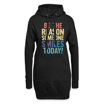 Sei Der Grund Für Ein Lächeln Heute - Hoodie-Kleid - Schwarz - Vorne