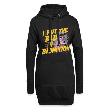 J’ai mis le mauvais dans le badminton 13 - Sweat-shirt à capuche long Femme - noir - Devant