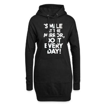 Smile At The Mirror Jeden Tag Motivation - Hoodie-Kleid - Schwarz - Vorne