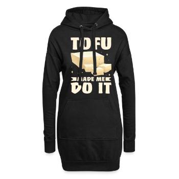 Vegan Vegetarier Design für einen Tofu Fan - Hoodie-Kleid - Schwarz - Vorne