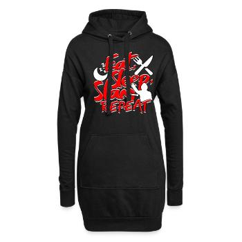 Poésie Slam Poète Mangez, dormez, claquez, répétez - Sweat-shirt à capuche long Femme - noir - Devant