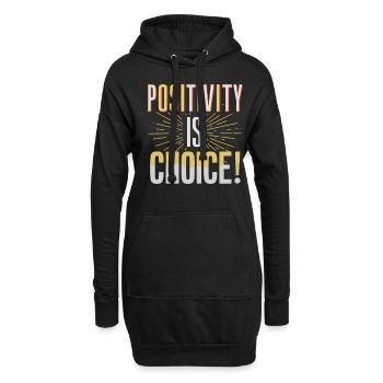 La positivité est un motif de choix - Sweat-shirt à capuche long Femme - noir - Devant
