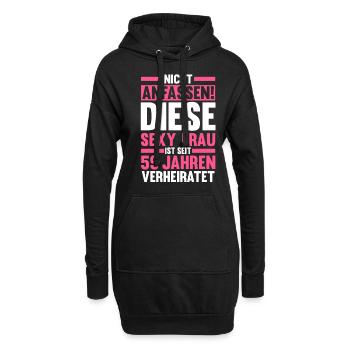 Mariage Marée Mariage 59 ans Mariage marié - Sweat-shirt à capuche long Femme - noir - Devant