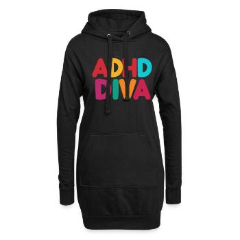 ADHD Humor And Awareness Design - Hoodie Dress - black - Front
