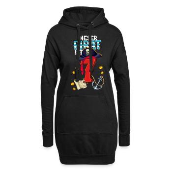 7e anniversaire Pirates - Sweat-shirt à capuche long Femme - noir - Devant