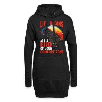 La vie commence au bout de votre zone de confort 20 - Sweat-shirt à capuche long Femme - noir - Devant