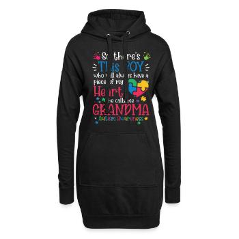 Autisme - Sweat-shirt à capuche long Femme - noir - Devant