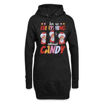 I Know Everything About Candy - Kaugummi - Hoodie-Kleid - Schwarz - Vorne