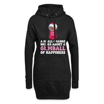 A Small Change Brings About A Gumball Of Happiness - Hoodie-Kleid - Schwarz - Vorne