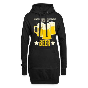 La bière reste la bière - Sweat-shirt à capuche long Femme - noir - Devant