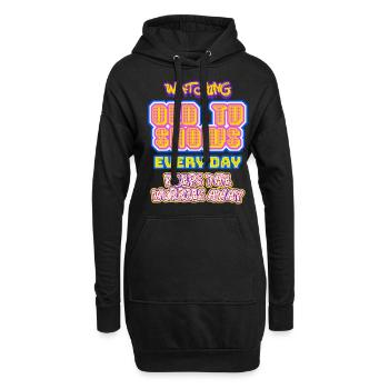 TV Télévision Années 90 Années 80 Rétro - Sweat-shirt à capuche long Femme - noir - Devant
