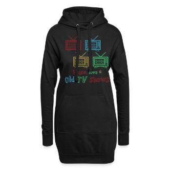 Télévision rétro des années 90 des années 80 - Sweat-shirt à capuche long Femme - noir - Devant