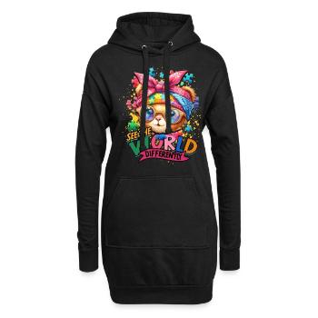 Autist Autismus See the world differently - Hoodie-Kleid - Schwarz - Vorne
