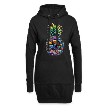 Humuhumunukunukuapua'a Hawaiianischer Riff-Drücker - Hoodie-Kleid - Schwarz - Vorne