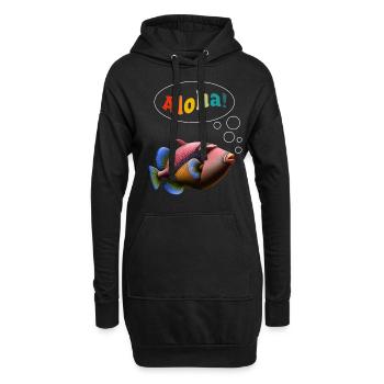 Humuhumunukunukuapua'a Hawaiianischer Riff-Drücker - Hoodie-Kleid - Schwarz - Vorne