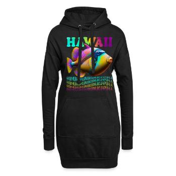 Humuhumunukunukuapua'a Hawaiianischer Riff-Drücker - Hoodie-Kleid - Schwarz - Vorne