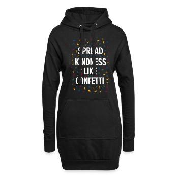 Répandez la gentillesse comme des confettis - Sweat-shirt à capuche long Femme - noir - Devant