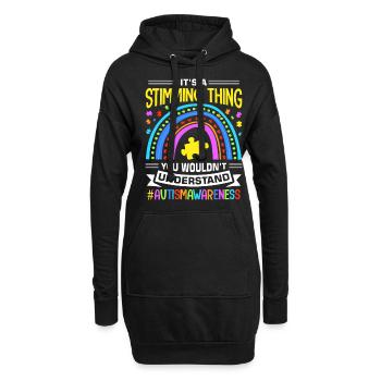 Autisme Autiste Autiste - Sweat-shirt à capuche long Femme - noir - Devant