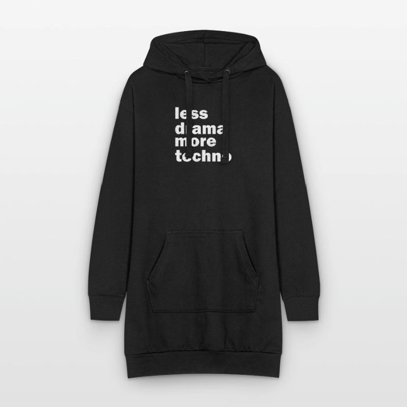 Moins de drame, plus de techno, une déclaration élégante Sweat-shirt à capuche long Femme