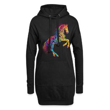 Appaloosa cheval Pop Art - Sweat-shirt à capuche long Femme - noir - Devant