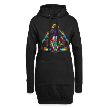 Autocross voiture de course Pop Art - Sweat-shirt à capuche long Femme - noir - Devant
