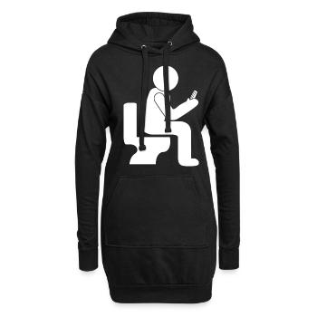 Téléphone portable Toilette Smartphone Téléphone portable - Sweat-shirt à capuche long Femme - noir - Devant