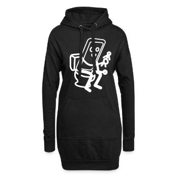 Smartphone Toilette Téléphone portable Téléphone portable - Sweat-shirt à capuche long Femme - noir - Devant