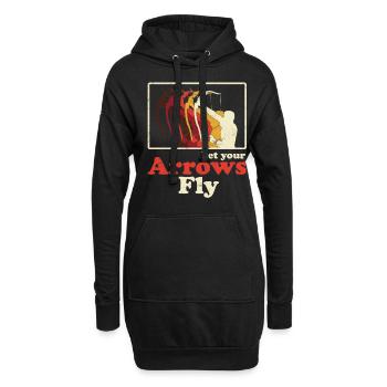 Bogensport Bogenschütze Bogenschießen Pfeil Bogen - Hoodie-Kleid - Schwarz - Vorne