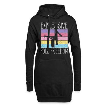 Pole Dance Tänzerin, Stangentanz, Pole Dancing - Hoodie-Kleid - Schwarz - Vorne