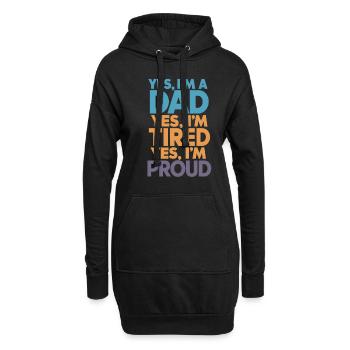 Ja, Ich Bin Ein Stolzer Vater - Sweat-shirt à capuche long Femme - noir - Devant