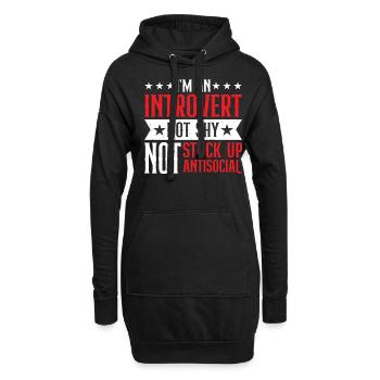 I'm An Introvert, Not Shy, Not Antisocial 2 - Hoodie-Kleid - Schwarz - Vorne