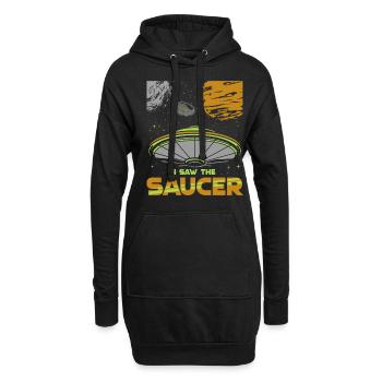 Extraterrestre, OVNI, UAP, Espace, Objet volant spatial - Sweat-shirt à capuche long Femme - noir - Devant