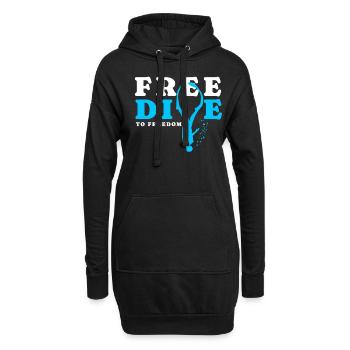 Tauchen, Apnoetauchen, Apnoe No Limit Freediving - Hoodie-Kleid - Schwarz - Vorne
