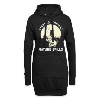 Pêche, pêche, pêche et pêche au brochet - Sweat-shirt à capuche long Femme - noir - Devant