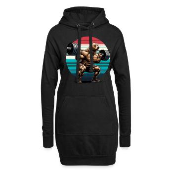 Entraînement de gymnastique de squat d'haltérophile Strong Bear - Sweat-shirt à capuche long Femme - noir - Devant