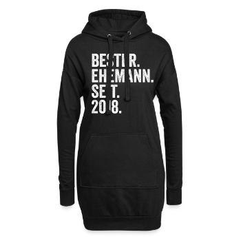 Valentinstag Bester Ehemann Seit 2018 - Hoodie-Kleid - Schwarz - Vorne