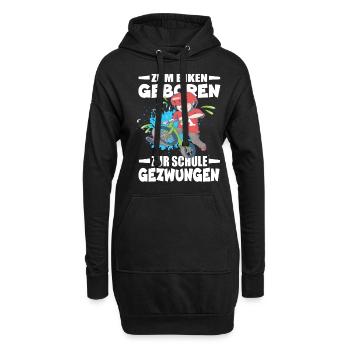Né pour faire du vélo, forcé d’aller à l’école - Sweat-shirt à capuche long Femme - noir - Devant