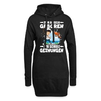 Nés pour pêcher, forcés d’aller à l’école - Sweat-shirt à capuche long Femme - noir - Devant