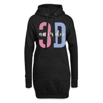 Animation Grafiker - Hoodie-Kleid - Schwarz - Vorne