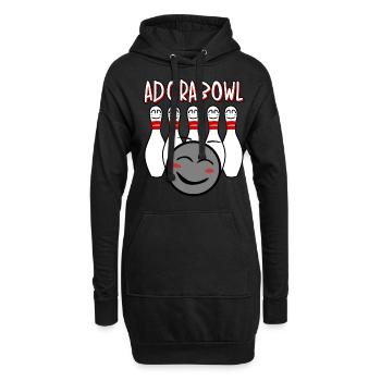 Bowling Ball Joke and Bowling Pin - Hoodie-Kleid - Schwarz - Vorne