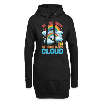 Be A Rainbow In Someone Else's Cloud 7 - Hoodie-Kleid - Schwarz - Vorne