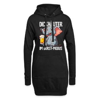Elefant Bier - Hoodie-Kleid - Schwarz - Vorne