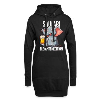 Saufari Elefantenedition Elefant Bier - Hoodie-Kleid - Schwarz - Vorne